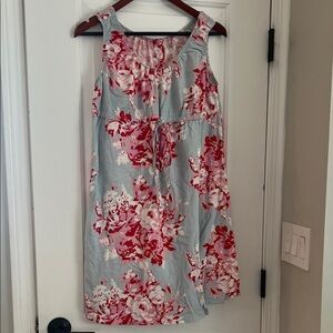 Baby Be Mine Light Blue Floral Tie-Waist Dress